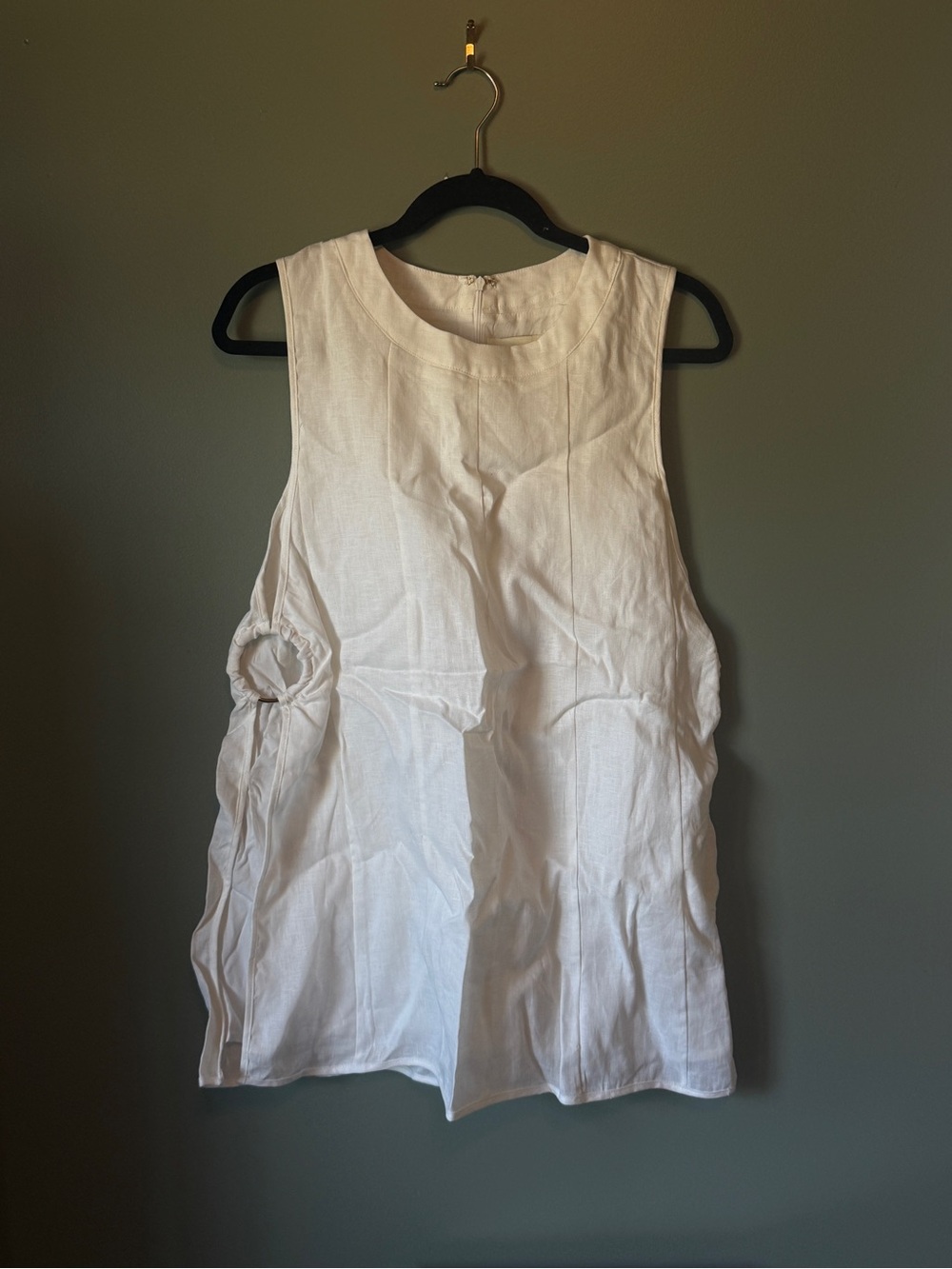 DISSH - LOVATO WHITE LINEN RING TUNIC TOP - Size US6